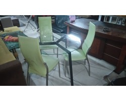 Thanh Lý Bộ Bàn Ăn Kiếng 3 Ghế Giá Rẻ